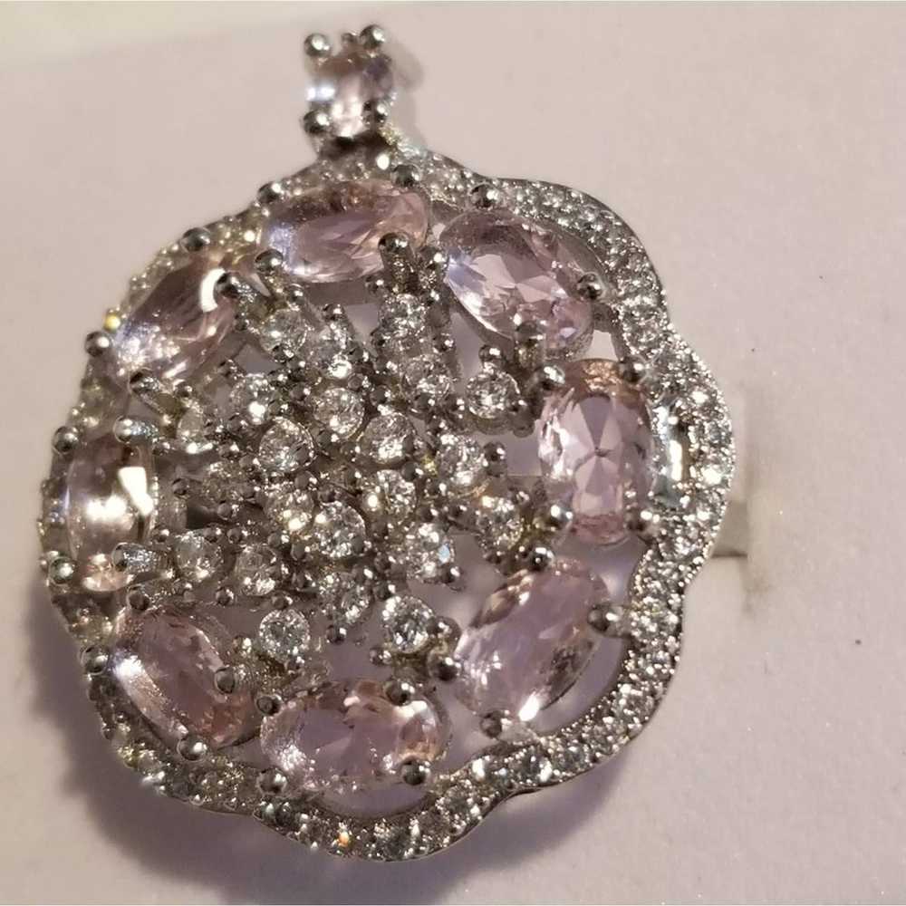 New*Vintage Pink Kunzite Silver Ring - image 3