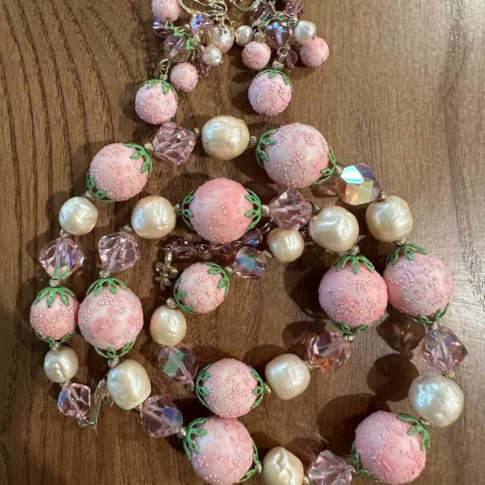 Rare vintage vendome beaded necklace and earrings… - image 2