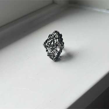 Hannu Ikonen  real silver reindeer moss ring