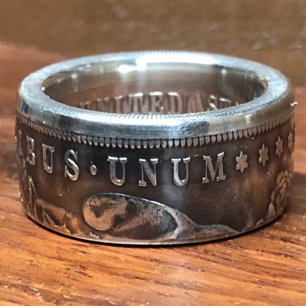 Size 9 Silver Dollar Ring dated 1921 - image 3