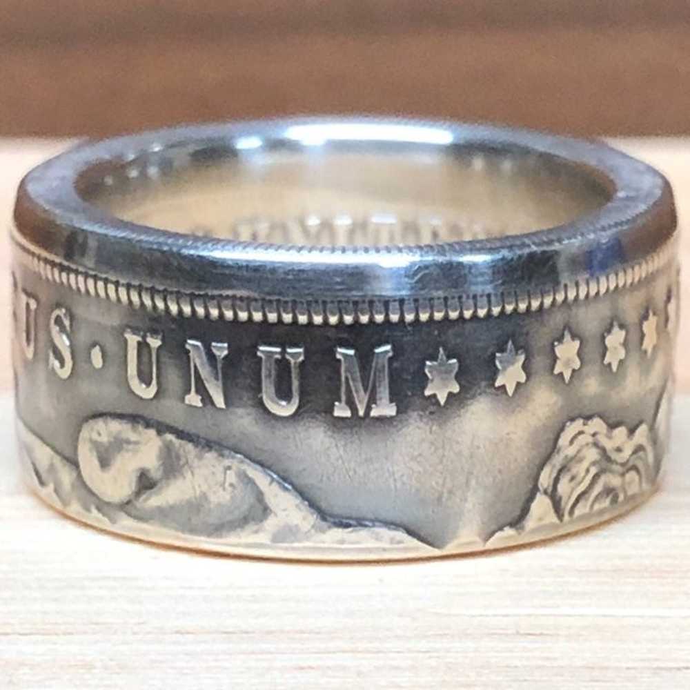 Size 9 Silver Dollar Ring dated 1921 - image 4