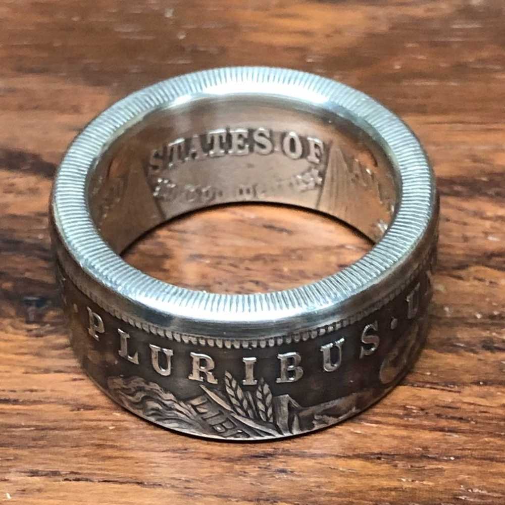 Size 9 Silver Dollar Ring dated 1921 - image 6