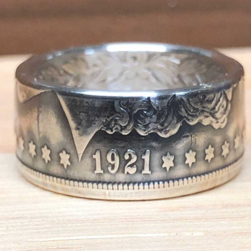 Size 9 Silver Dollar Ring dated 1921 - image 8