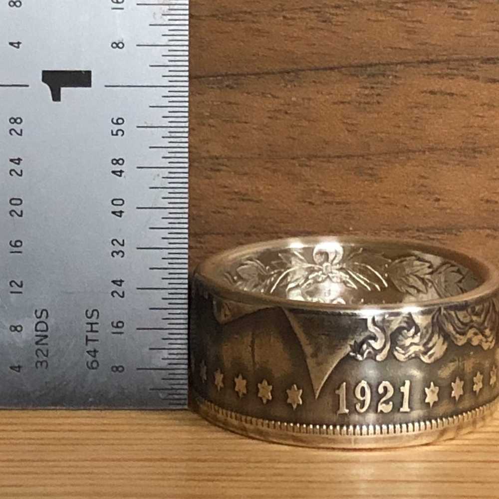 Size 9 Silver Dollar Ring dated 1921 - image 9