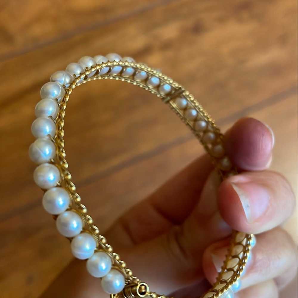 Bracelet 18 k Gold and pearls bracelet / bangle - image 4