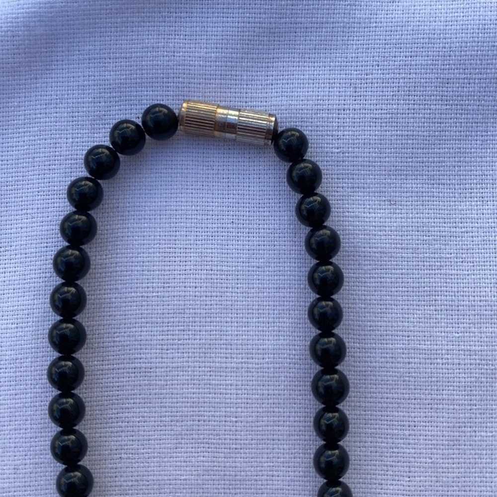 Vintage Onyx Elephant pendant necklace - image 3