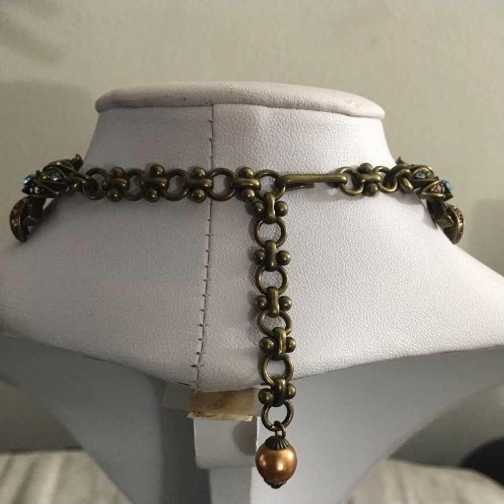 Heidi Daus Antique Gold Pearl Necklace - image 5