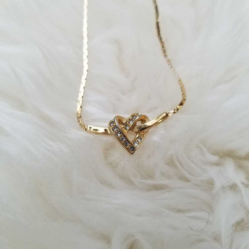 Vintage Christian Dior Heart Necklace - image 2