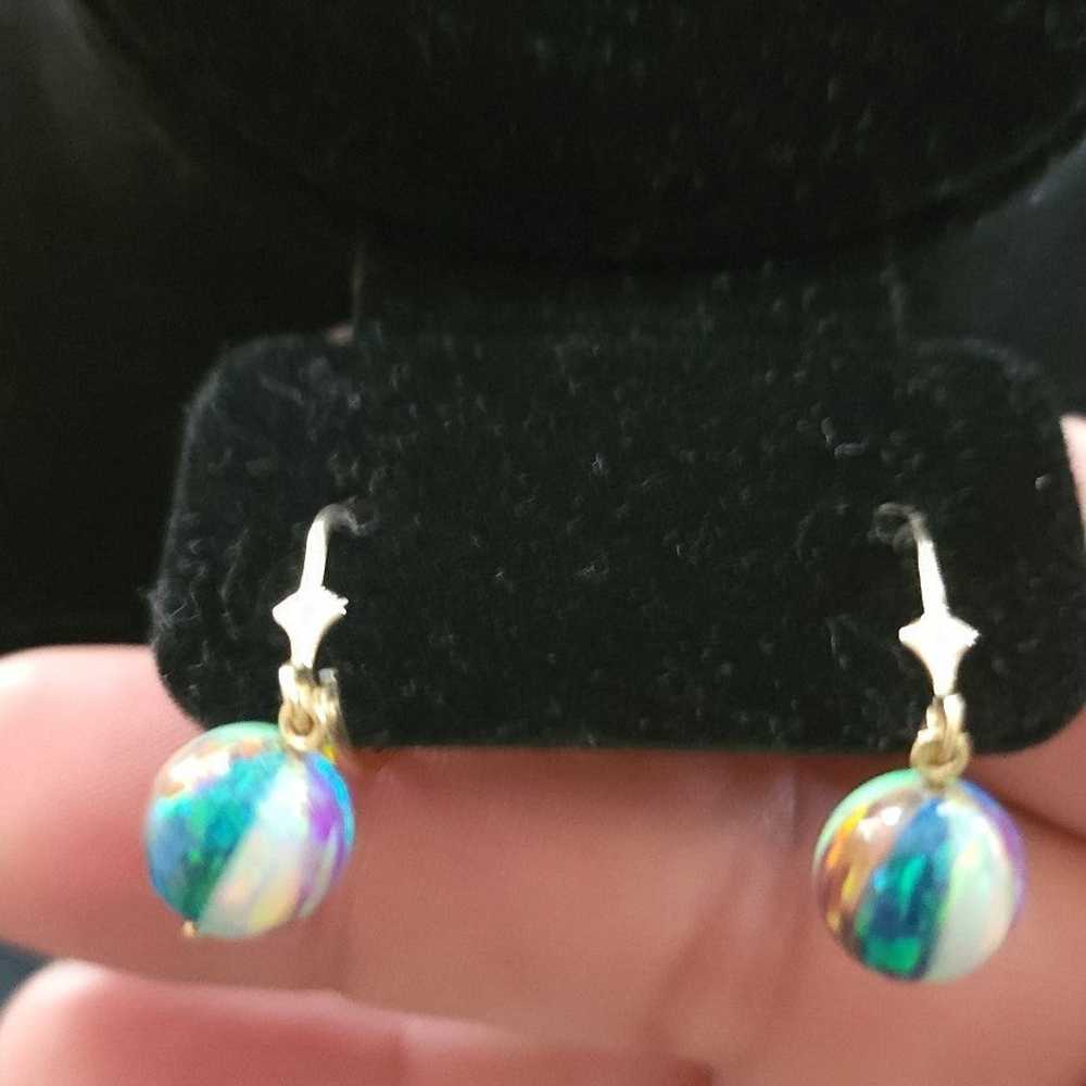 14k and Opal Earrings and pendant set - image 4