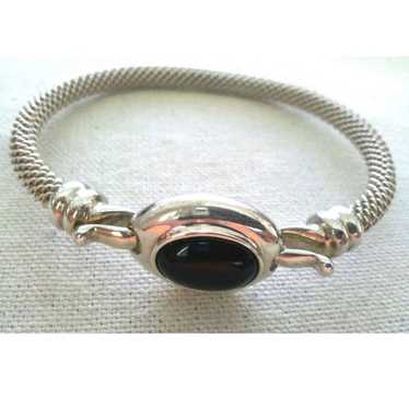JOSEPH ESPOSITO Sterling Silver Double Mesh Large Hook Bangle Bracelet  Vintage -  Canada