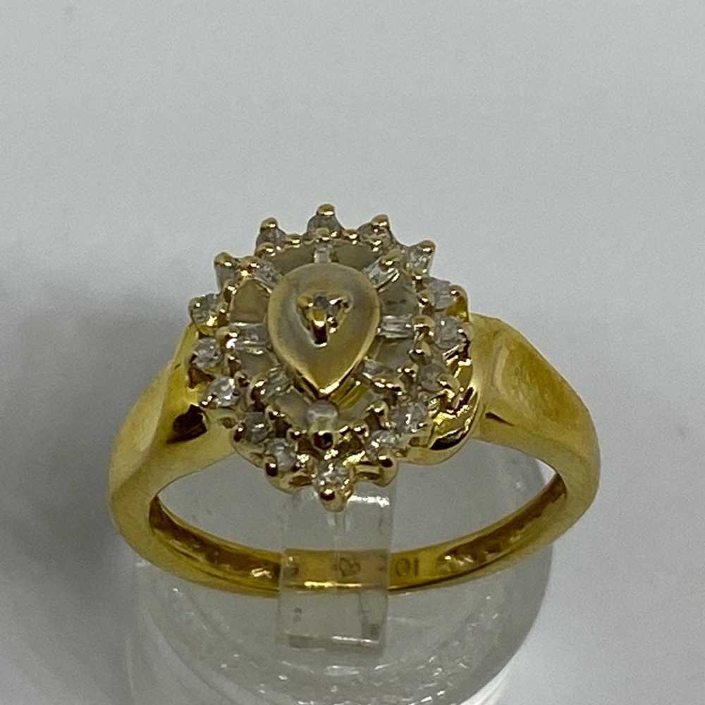 real diamond rings solid gold vitage - image 3