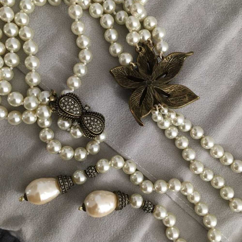 Heidi Daus 3d Flower Pearls Necklace - image 11