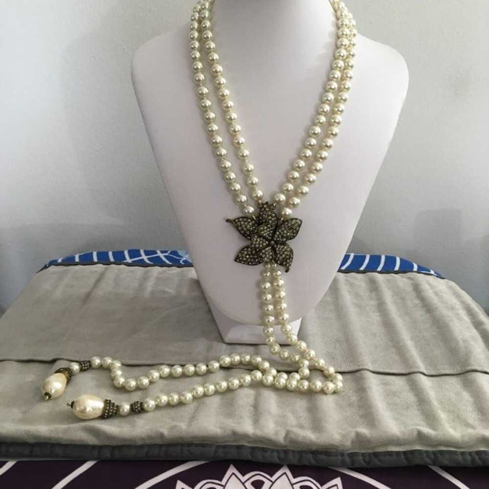 Heidi Daus 3d Flower Pearls Necklace - image 6