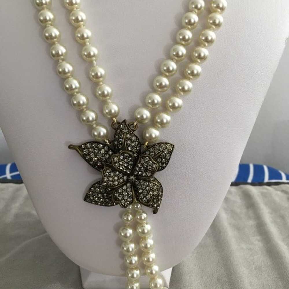 Heidi Daus 3d Flower Pearls Necklace - image 7