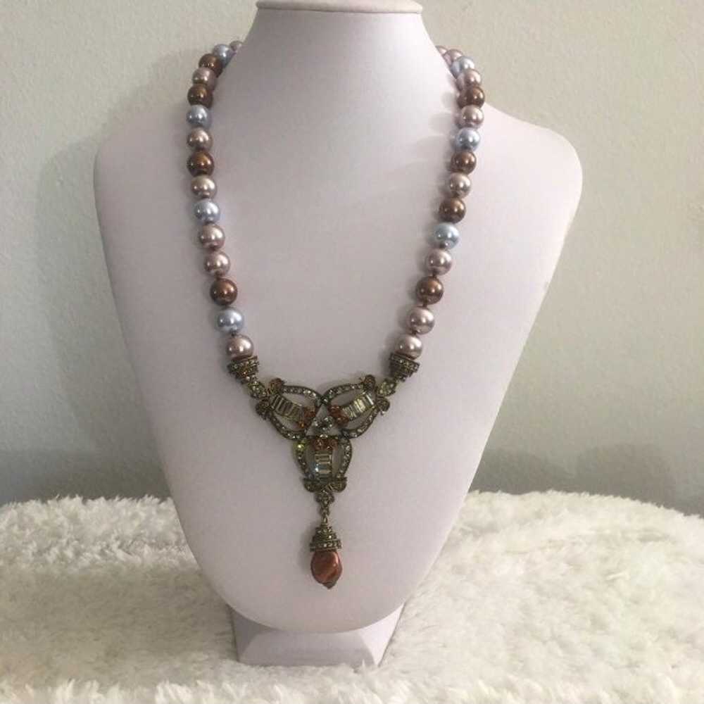 Heidi Daus Dyed Pearl Necklace/Earrings - image 4