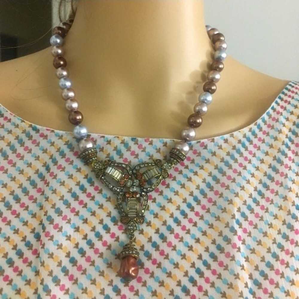 Heidi Daus Dyed Pearl Necklace/Earrings - image 8