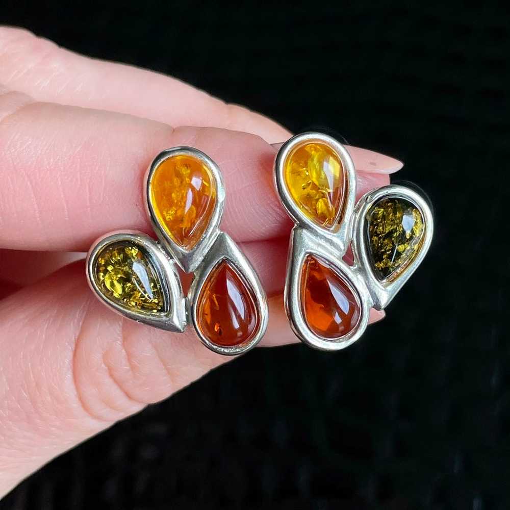 3 COLOR AMBER STERLING NECKLACE, BRACELETS, EARRI… - image 11