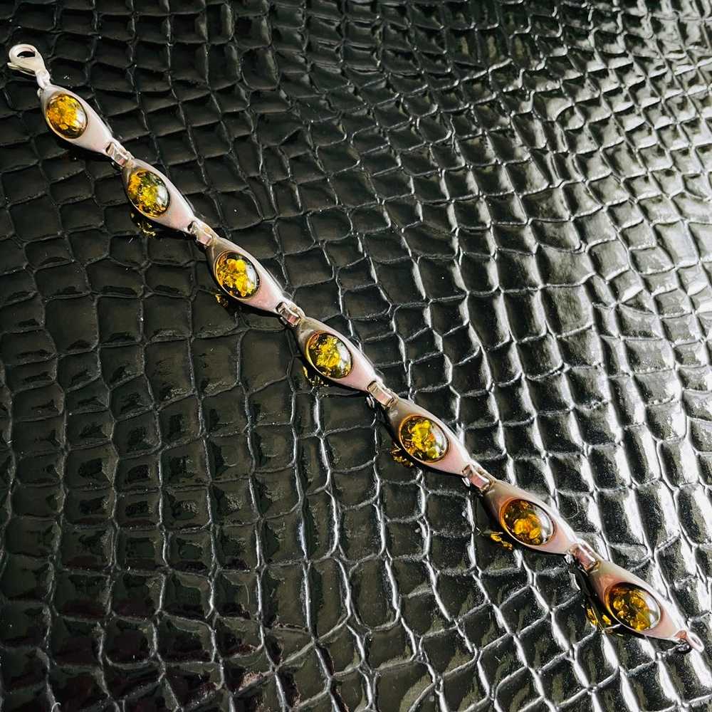 3 COLOR AMBER STERLING NECKLACE, BRACELETS, EARRI… - image 5