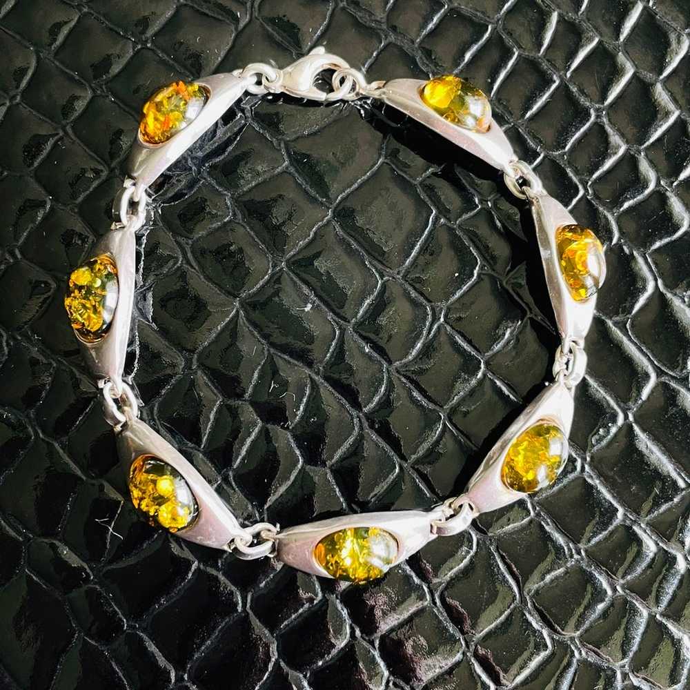 3 COLOR AMBER STERLING NECKLACE, BRACELETS, EARRI… - image 6