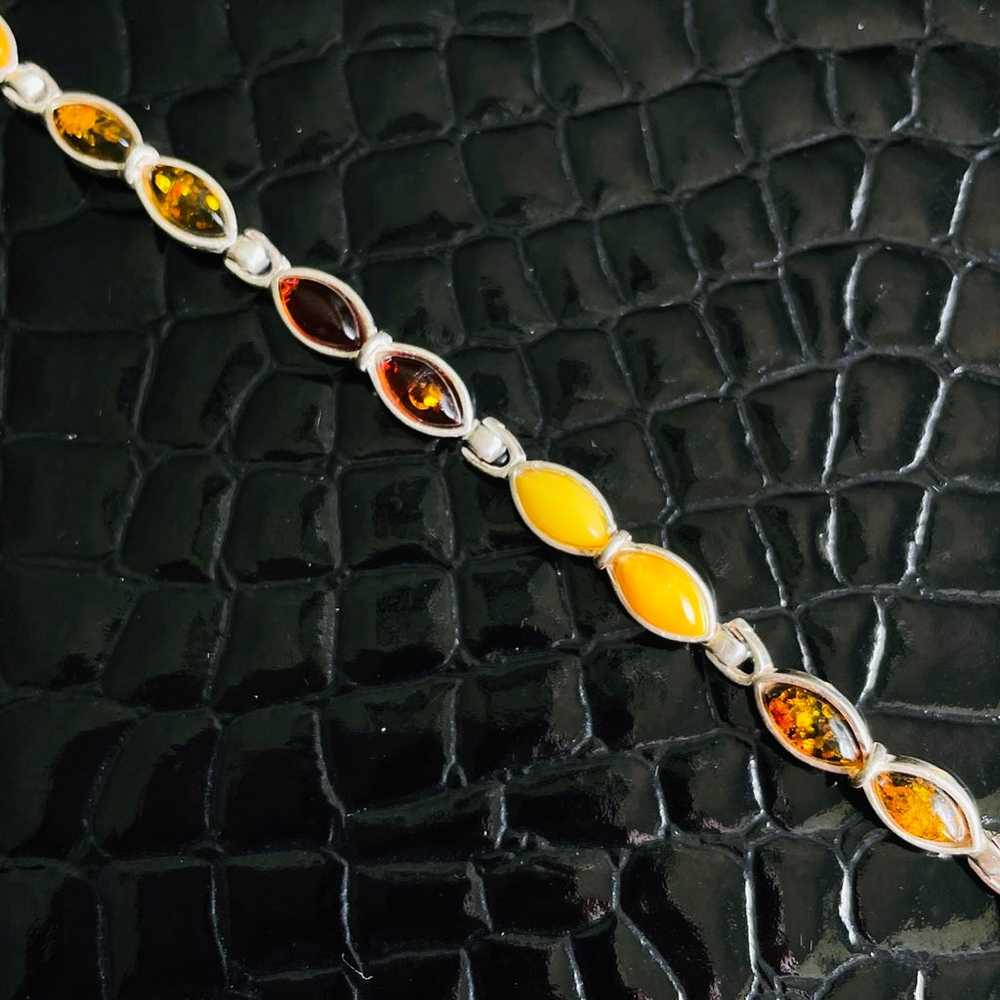 3 COLOR AMBER STERLING NECKLACE, BRACELETS, EARRI… - image 8