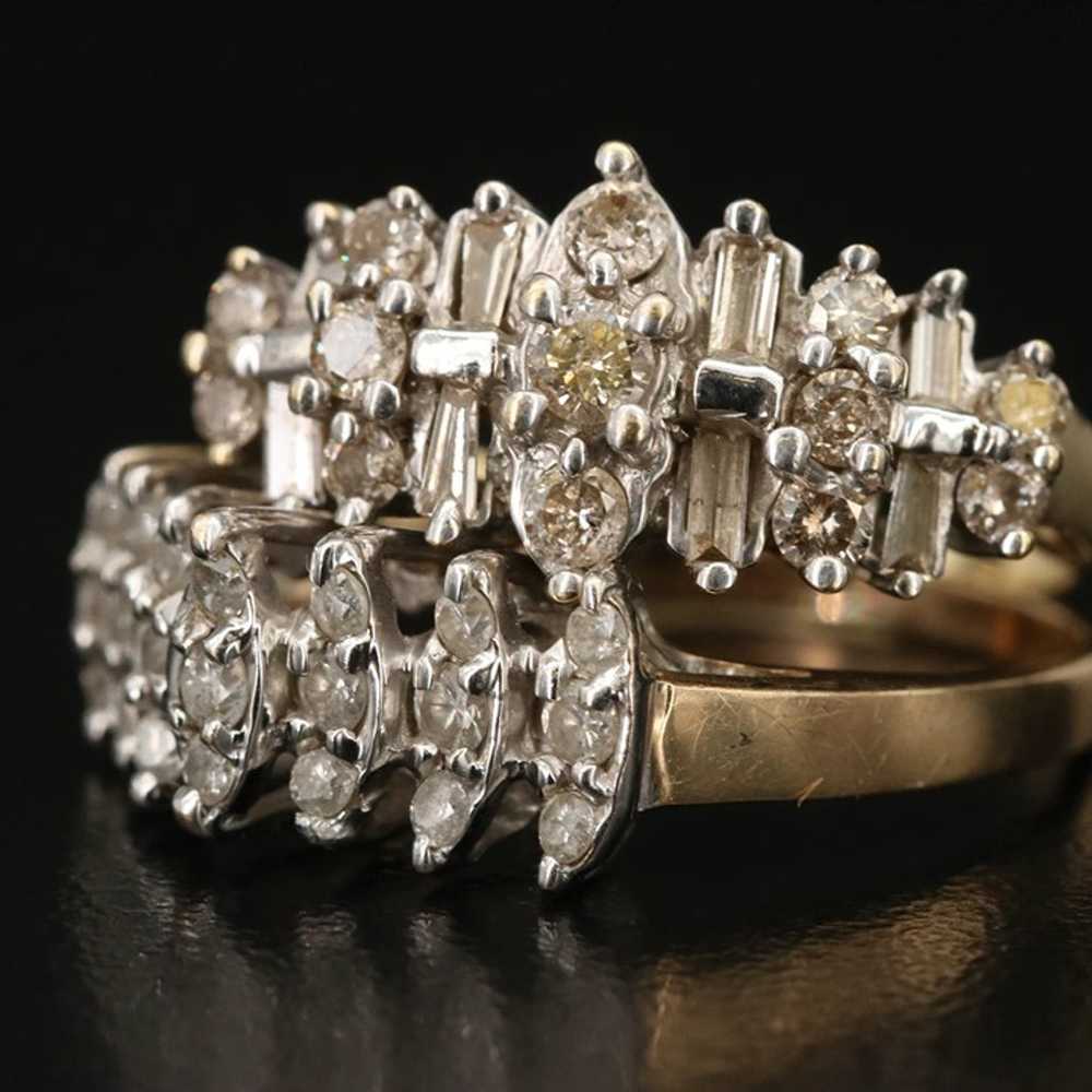 10k Vintage .6 ctw Diamond Cluster Ring - image 4