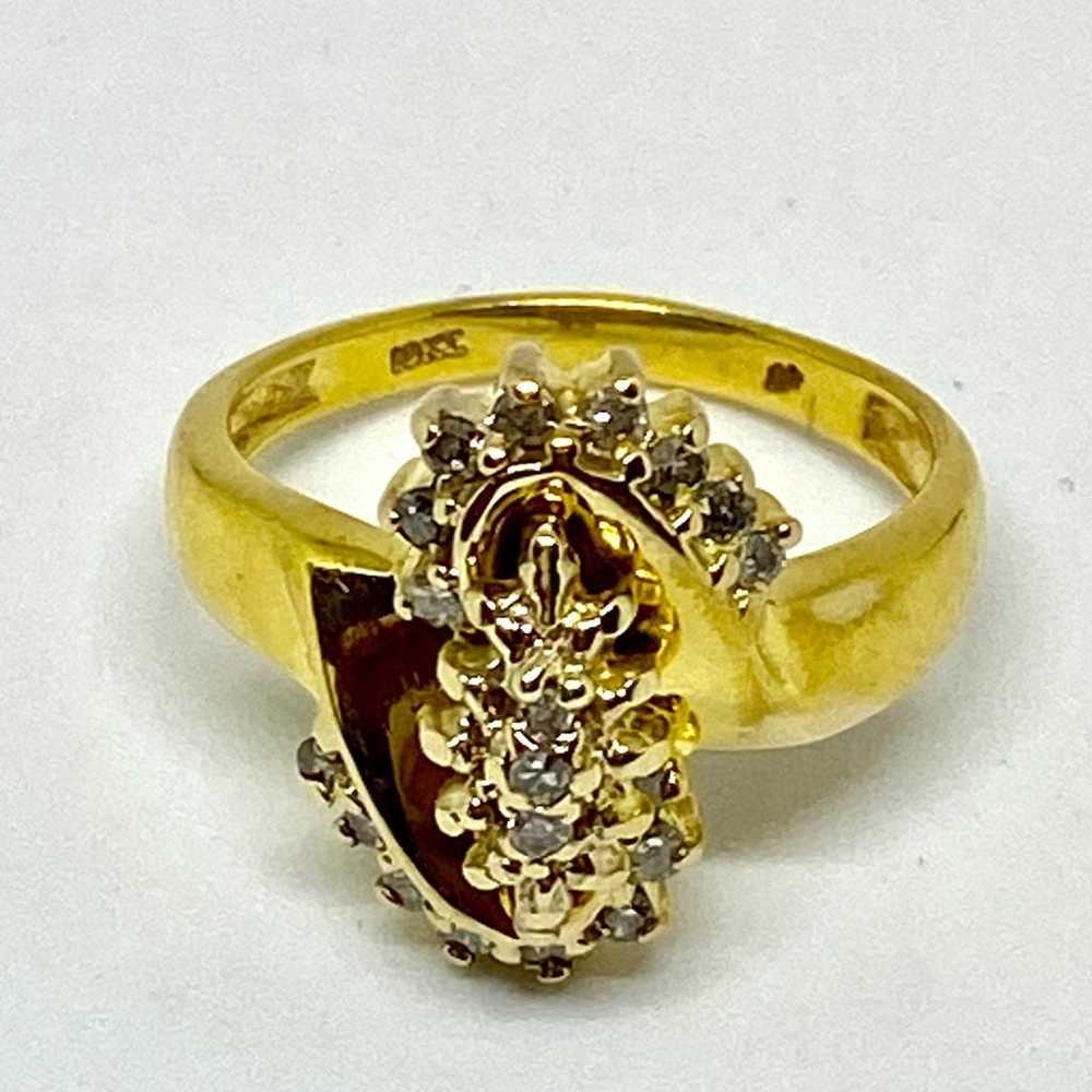 real diamond rings sloid gold vintage - image 1