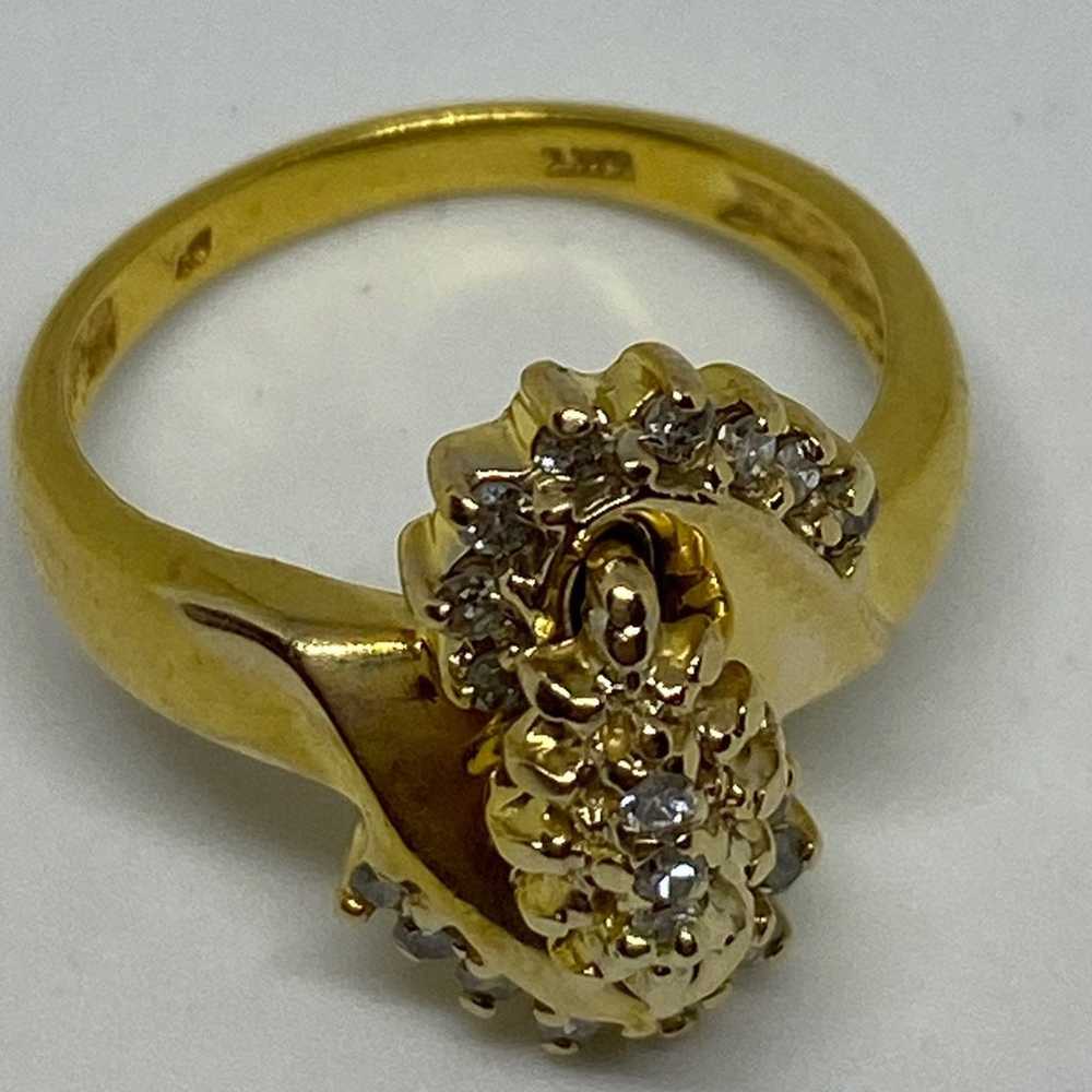 real diamond rings sloid gold vintage - image 2