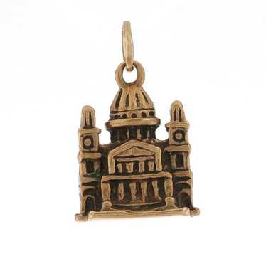 Gold Vintage St Paul's Cathedral Charm 10k London… - image 1