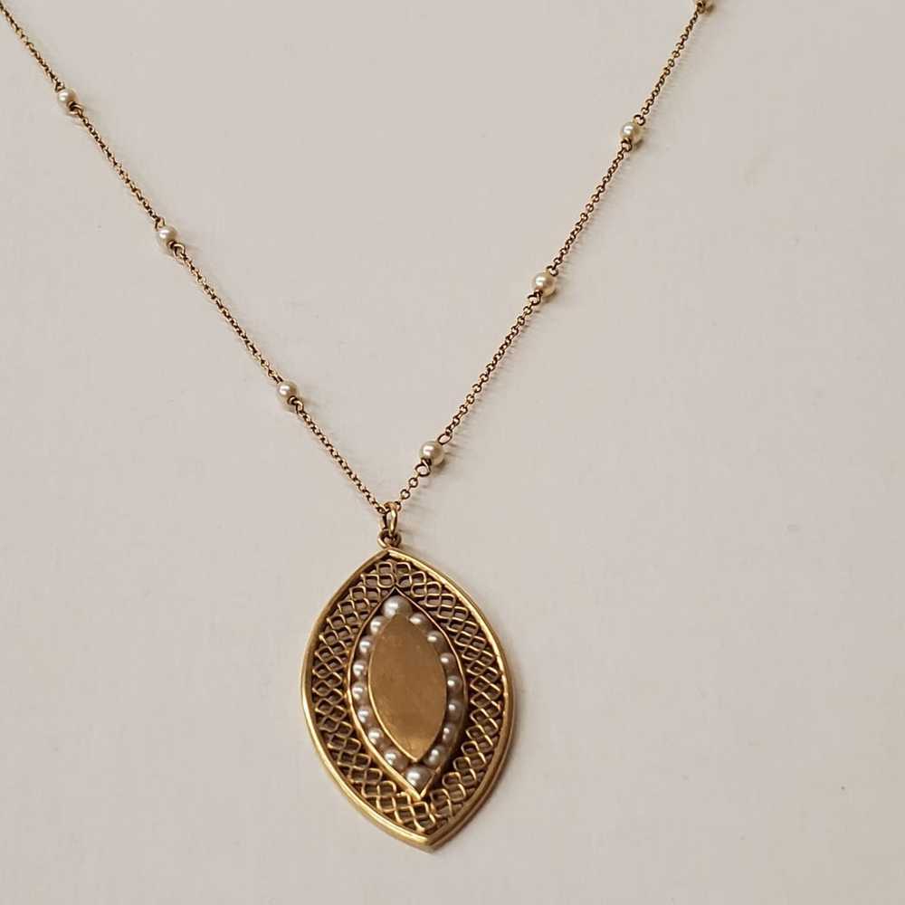 Vintage 14karat Gold/pearls Necklace, 7.5g - image 4