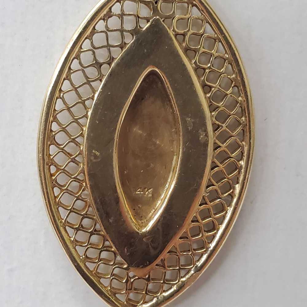 Vintage 14karat Gold/pearls Necklace, 7.5g - image 5