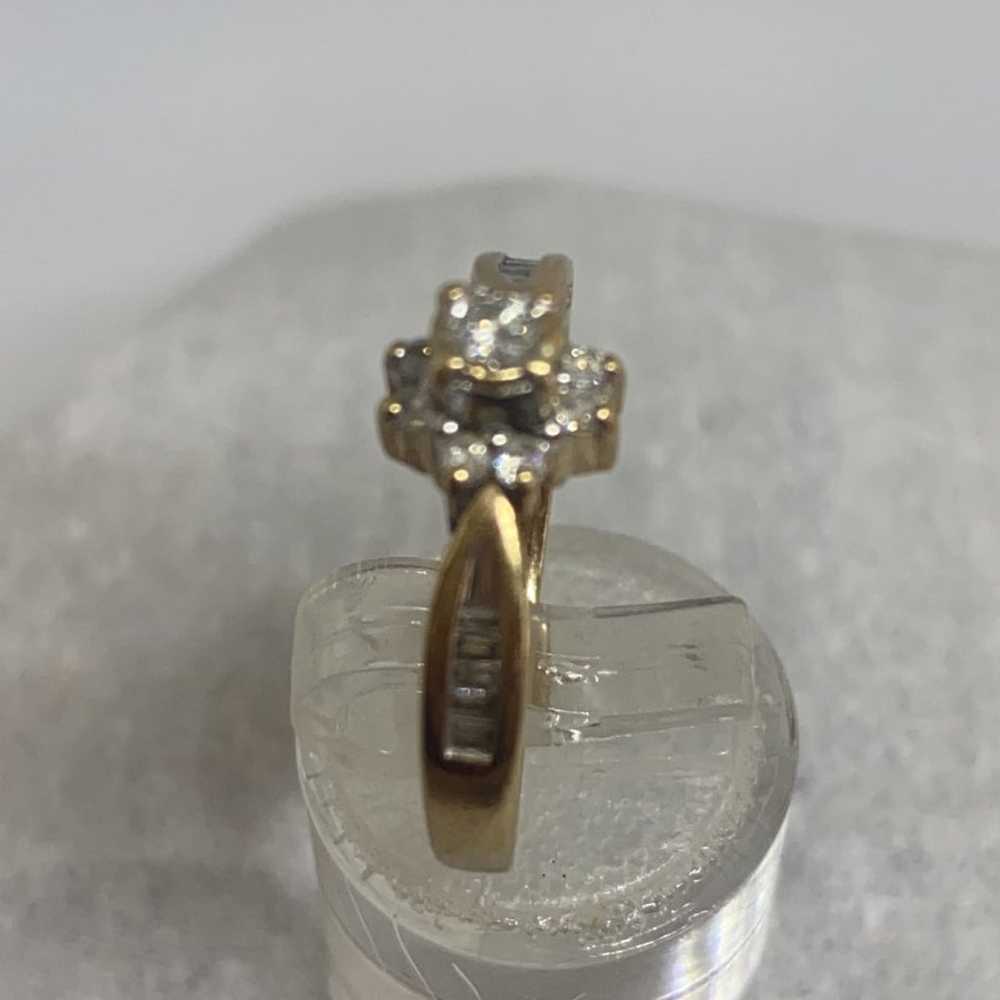 Ring diamonds solid gold 10k vintage - image 11