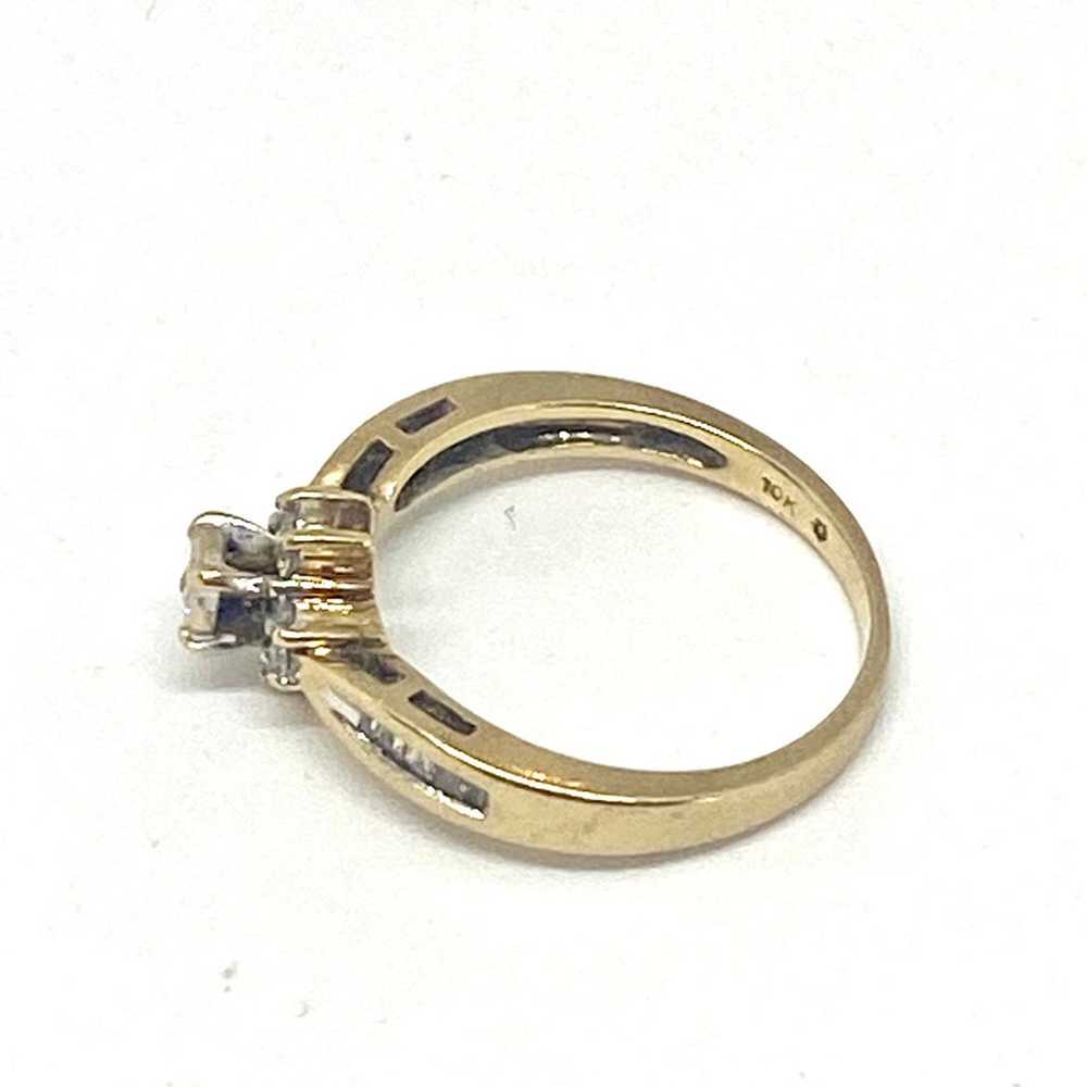 Ring diamonds solid gold 10k vintage - image 3