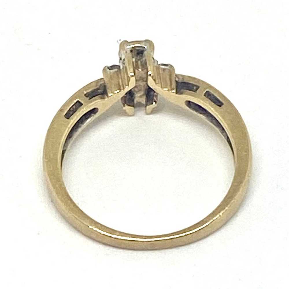 Ring diamonds solid gold 10k vintage - image 4