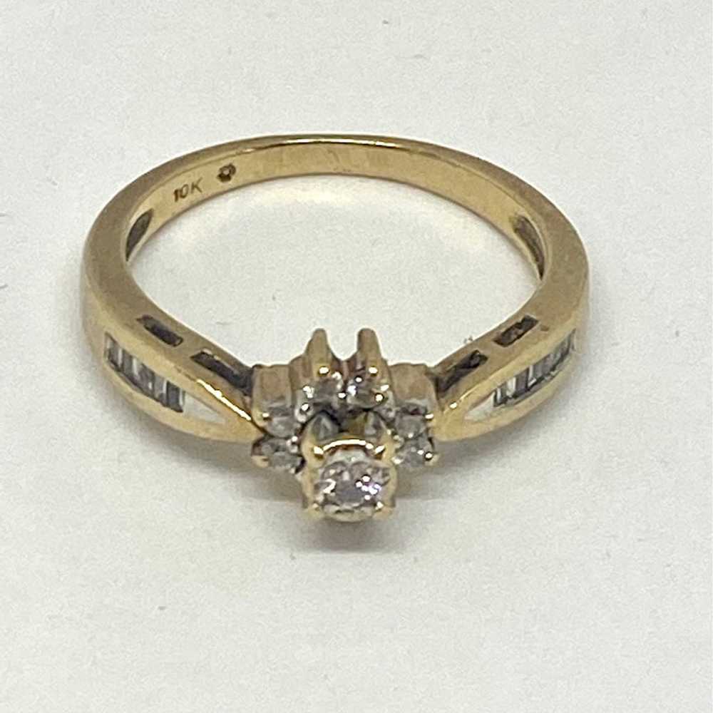 Ring diamonds solid gold 10k vintage - image 6