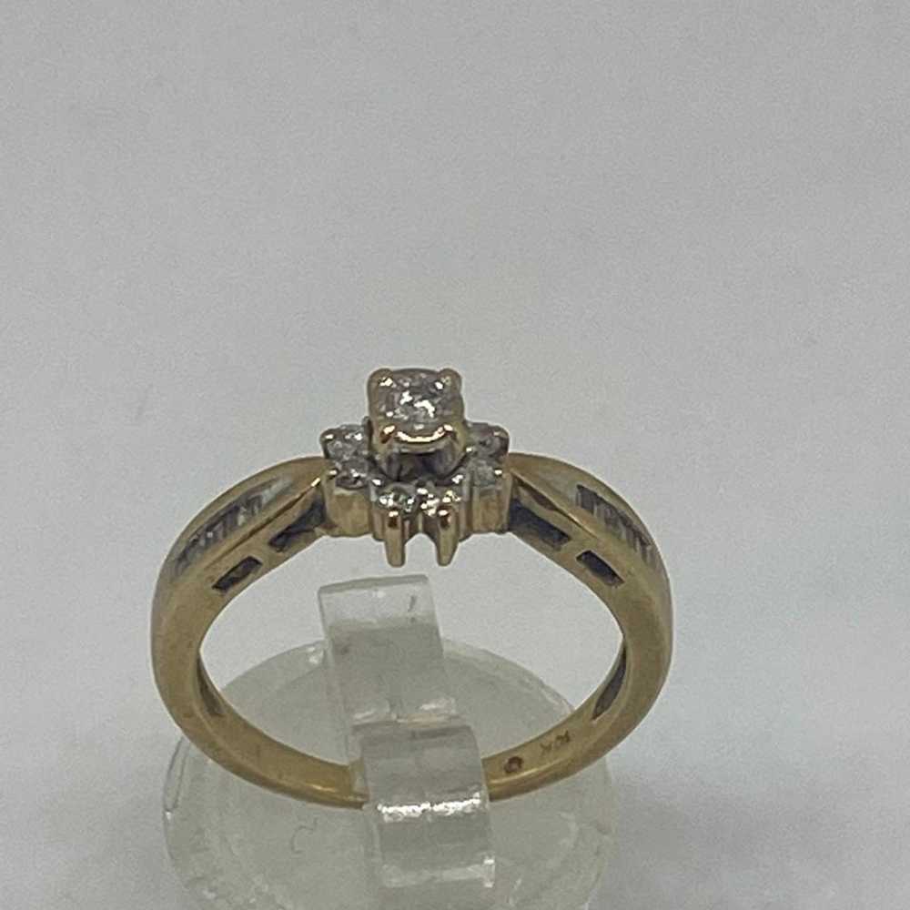 Ring diamonds solid gold 10k vintage - image 9