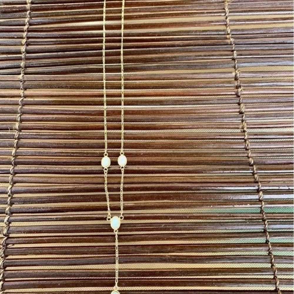 Genuine Natural Opal 14K Gold Necklace vintage dr… - image 3