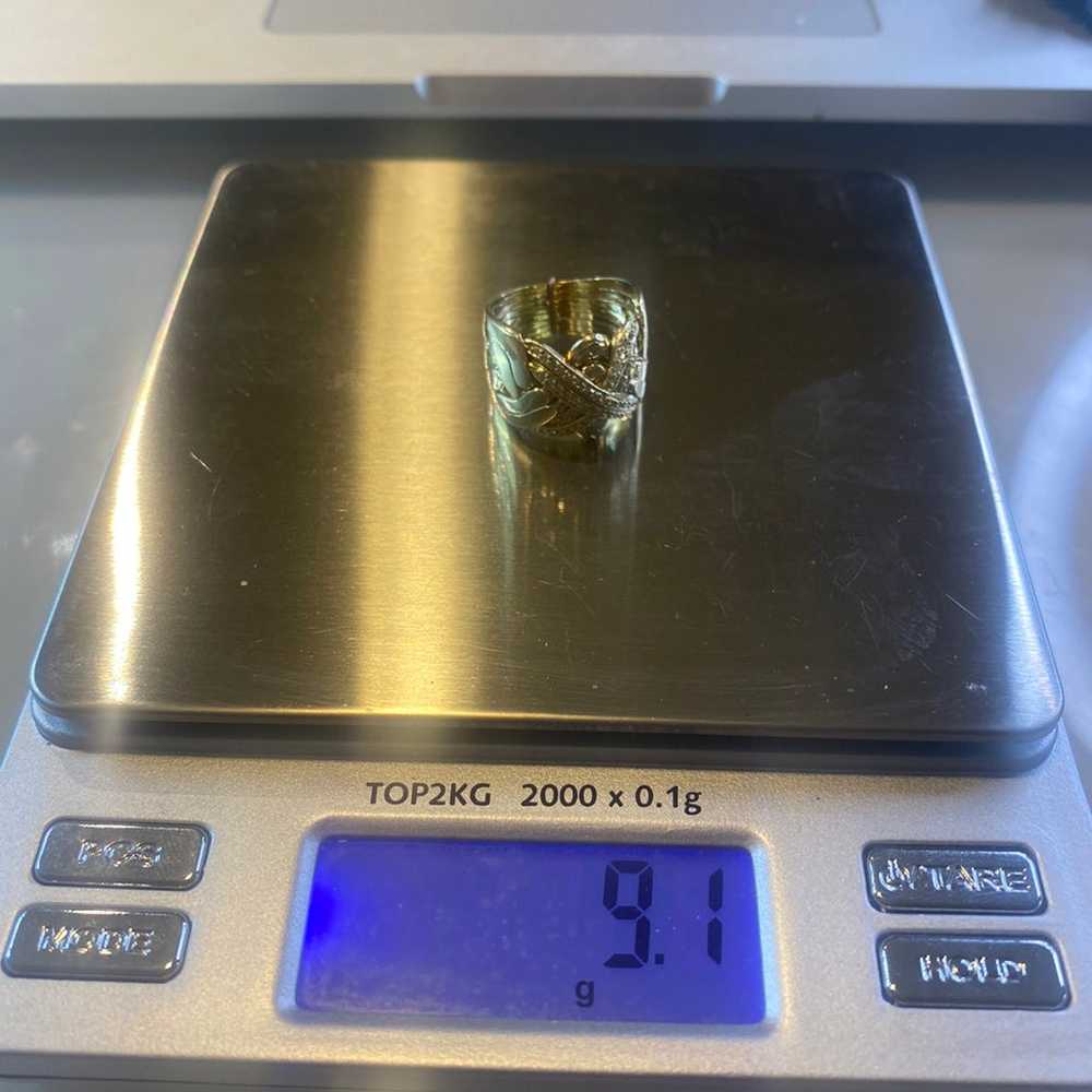 Diamonds ring 2 carat total 14k solid gold VS H c… - image 10