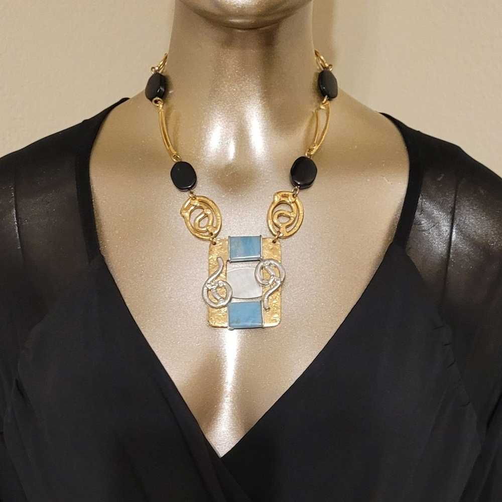 VINTAGE COUTURE SIGNED J. JANSEN RUNWAY NECKLACE - image 2