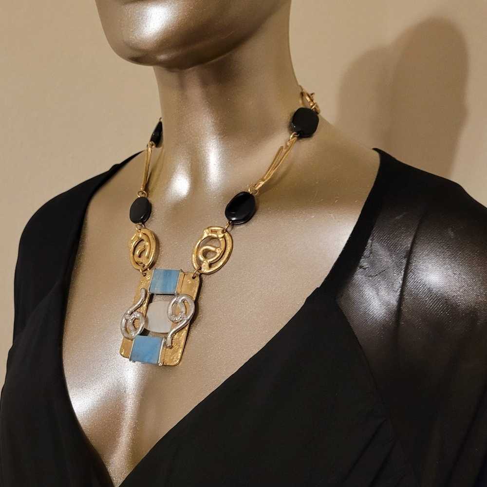 VINTAGE COUTURE SIGNED J. JANSEN RUNWAY NECKLACE - image 3