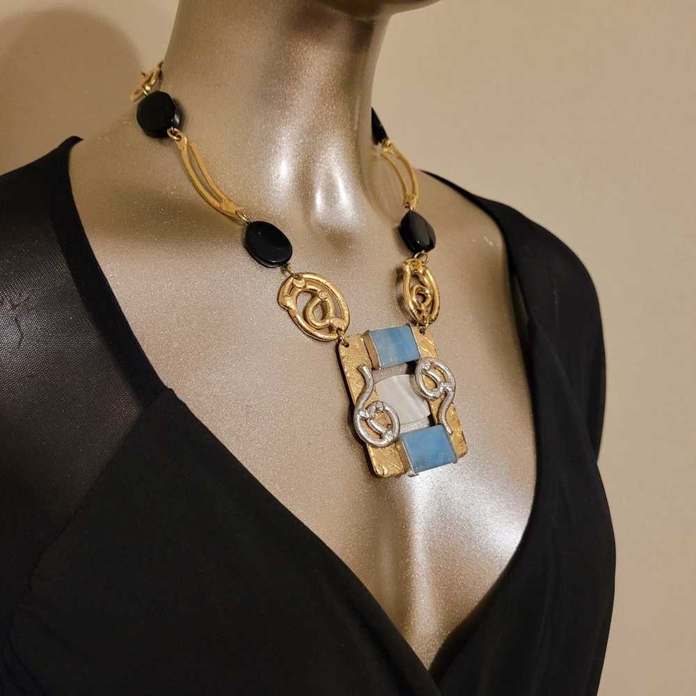 VINTAGE COUTURE SIGNED J. JANSEN RUNWAY NECKLACE - image 4