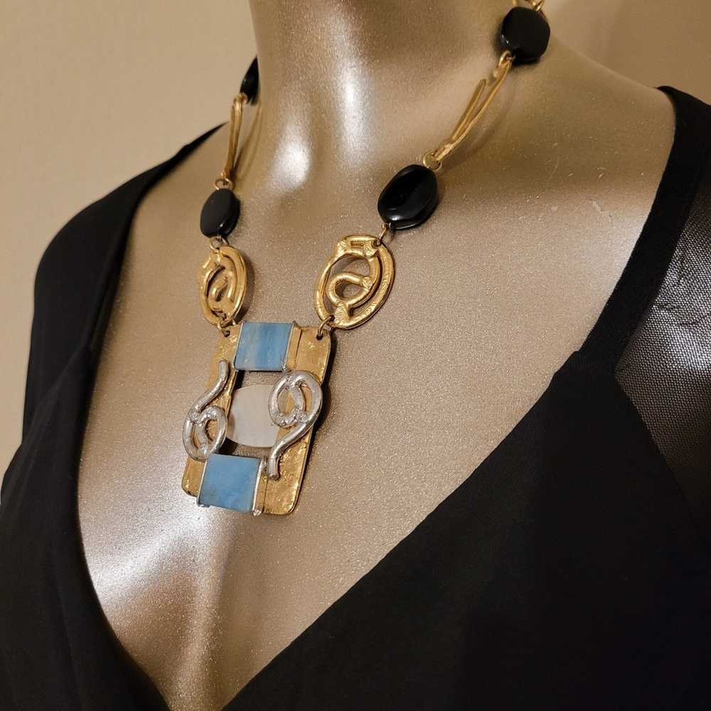 VINTAGE COUTURE SIGNED J. JANSEN RUNWAY NECKLACE - image 6