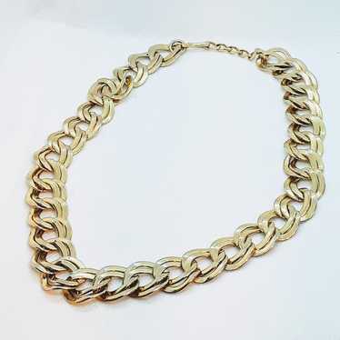 NF Necklace Gold Tone Double Link Chunky - image 1