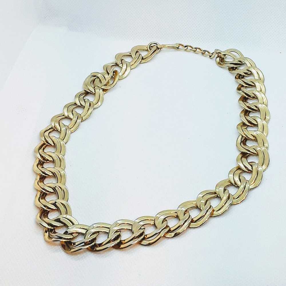 NF Necklace Gold Tone Double Link Chunky - image 2