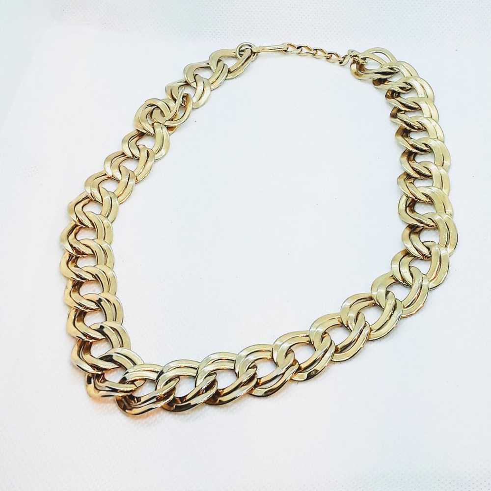 NF Necklace Gold Tone Double Link Chunky - image 3