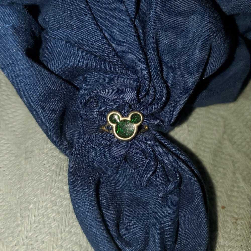 Micky Head Ring - Green Glitter Enamel on Steel - image 1