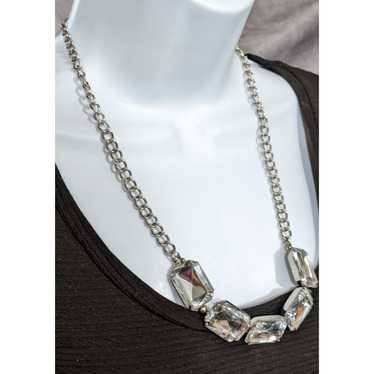 Chunky Costume Clear Gem Necklace - image 1