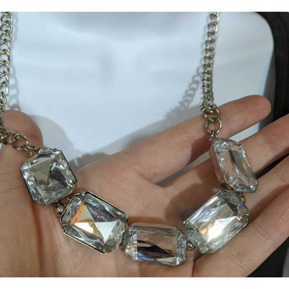 Chunky Costume Clear Gem Necklace - image 2