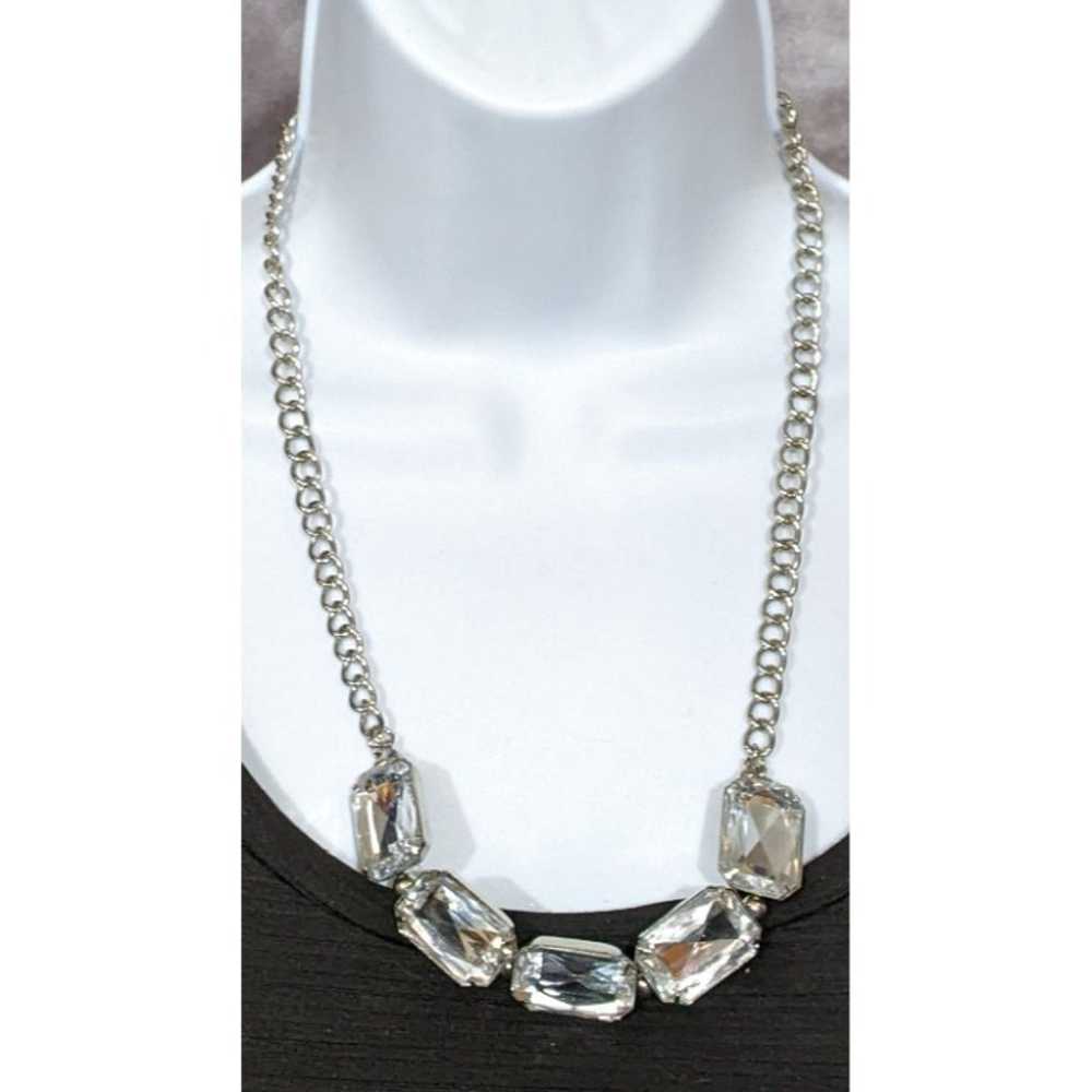 Chunky Costume Clear Gem Necklace - image 3