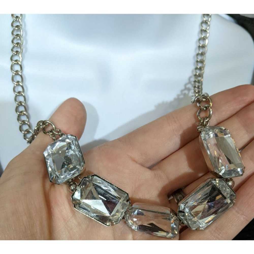 Chunky Costume Clear Gem Necklace - image 4