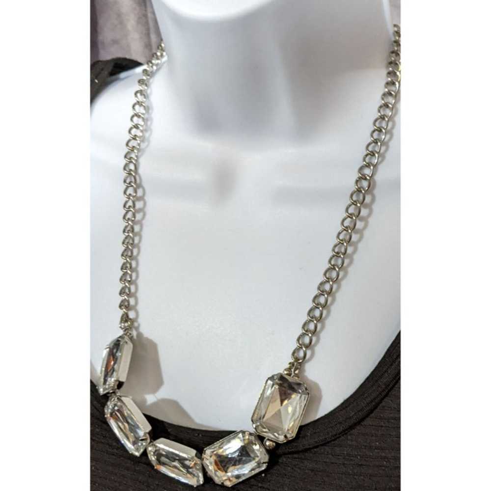 Chunky Costume Clear Gem Necklace - image 5